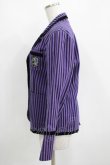 画像2: STIGMATA / Stripe School Jacket  パープル×ブラック H-25-04-01-011-GO-JA-KB-ZT439 (2)