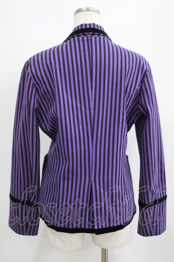 画像3: STIGMATA / Stripe School Jacket  パープル×ブラック H-25-04-01-011-GO-JA-KB-ZT439 (3)