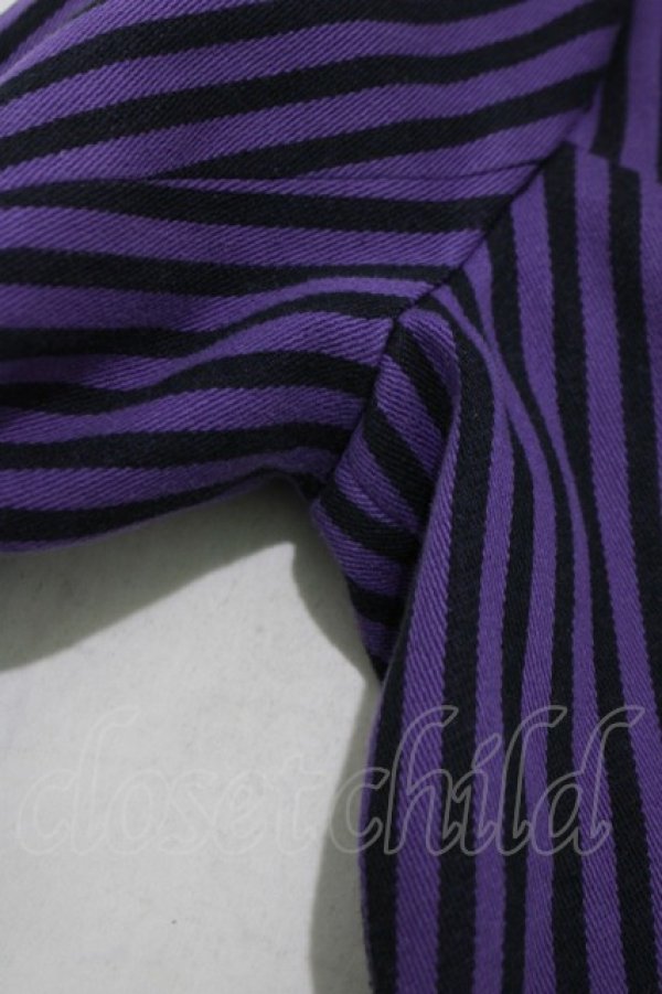 画像4: STIGMATA / Stripe School Jacket  パープル×ブラック H-25-04-01-011-GO-JA-KB-ZT439 (4)