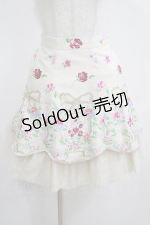 画像: JESUS DIAMANTE / プリンセスガーデンスカート 38 オーナメントリボン柄オフ H-25-04-02-028-JE-SK-NS-ZH
