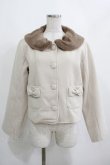 画像1: m petit by misako / ファー襟ショートコート M オフ H-25-04-02-032-LO-CO-NS-ZH (1)