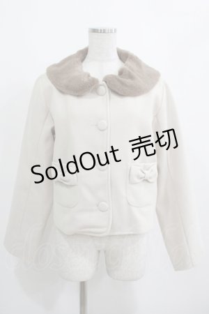 画像: m petit by misako / ファー襟ショートコート M オフ H-25-04-02-032-LO-CO-NS-ZH