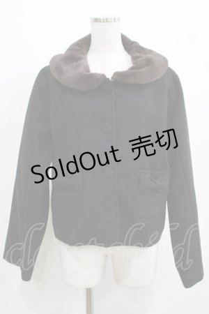 画像: m petit by misako / ファー襟ショートコート L ブラック H-25-04-02-033-LO-CO-NS-ZH