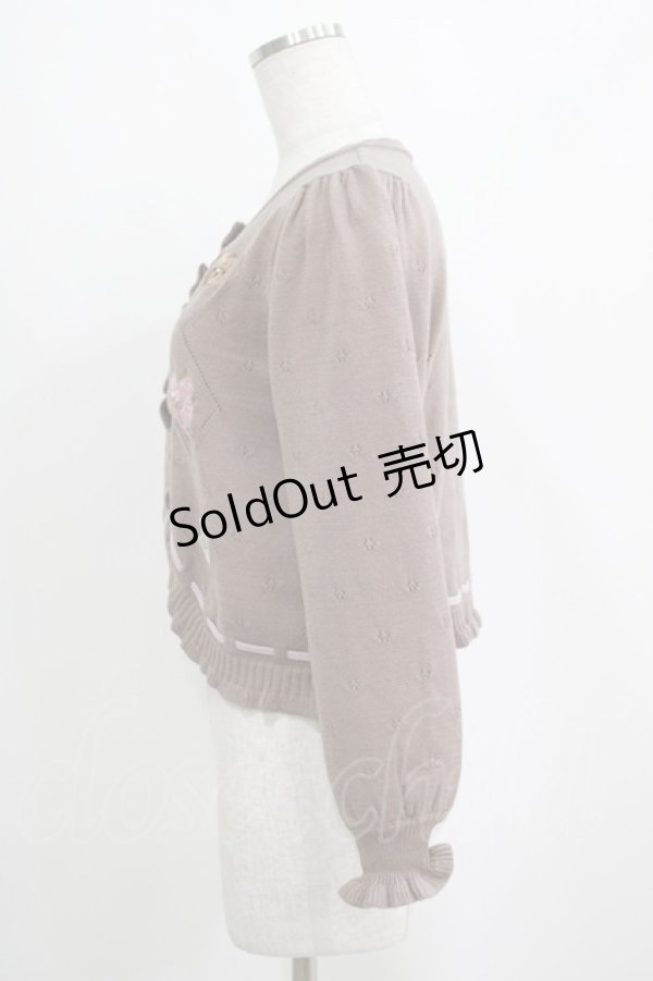 画像2: axes femme kawaii / Rosy Bearニットカーデ M モカ H-25-04-02-039-AX-TO-NS-ZH (2)