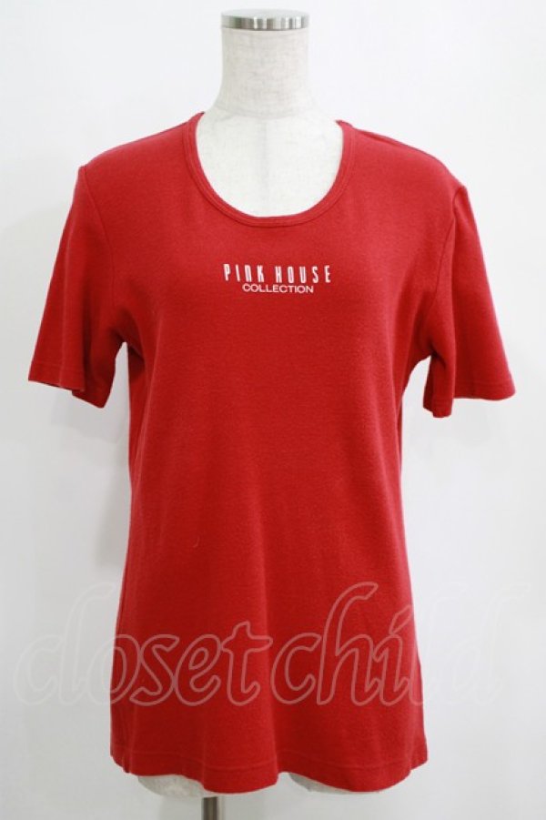 画像1: PINK HOUSE / ロゴTシャツ L レッド H-25-04-02-041-LO-TS-NS-ZH (1)