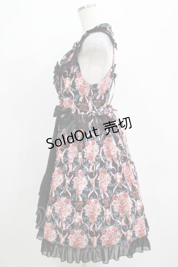 画像2: BABY,THE STARS SHINE BRIGHT / Pearl Bouquet柄ジャンパースカートII型 Free ブラック H-25-04-02-004-BA-OP-NS-ZH (2)