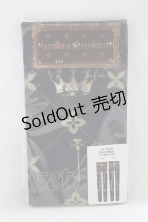 画像: ATELIER PIERROT / Royal Crown tights  ブラック H-25-04-02-047-EL-ZA-NS-ZH