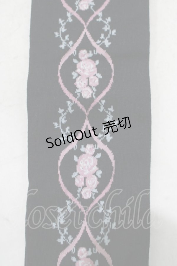 画像2: BABY,THE STARS SHINE BRIGHT / Pearl Bouquet柄オーバーニーソックス  ブラック H-25-04-02-053-BA-ZA-NS-ZH (2)