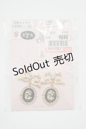 画像: m petit by misako / AM*NIリボンピアス  ゴールド H-25-04-02-057-LO-AC-NS-ZH