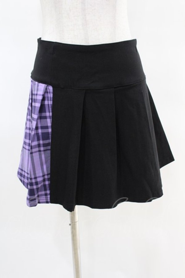 画像1: KILL STAR / CATTLE PLEATED SKIRT L ブラック/ライラックタータン H-25-04-02-1006-SL-SK-KB-ZH (1)