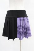 画像2: KILL STAR / CATTLE PLEATED SKIRT M ブラック/ライラックタータン H-25-04-02-1007-SL-SK-KB-ZH (2)