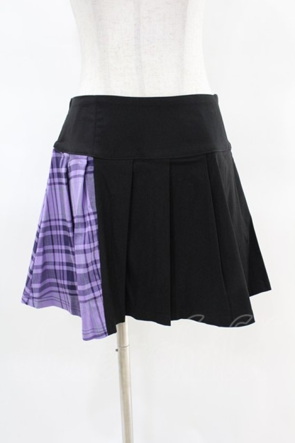 画像1: KILL STAR / CATTLE PLEATED SKIRT M ブラック/ライラックタータン H-25-04-02-1008-SL-SK-KB-ZH (1)