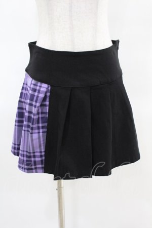画像: KILL STAR / CATTLE PLEATED SKIRT S ブラック/ライラックタータン H-25-04-02-1010-SL-SK-KB-ZH