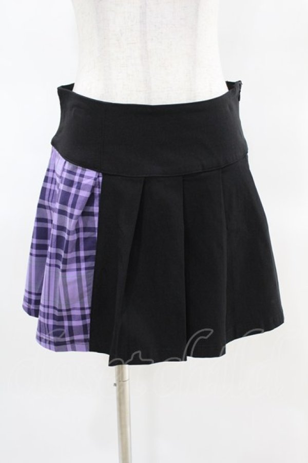 画像1: KILL STAR / CATTLE PLEATED SKIRT S ブラック/ライラックタータン H-25-04-02-1010-SL-SK-KB-ZH (1)