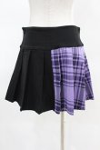 画像2: KILL STAR / CATTLE PLEATED SKIRT S ブラック/ライラックタータン H-25-04-02-1010-SL-SK-KB-ZH (2)