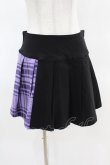 画像1: KILL STAR / CATTLE PLEATED SKIRT S ブラック/ライラックタータン H-25-04-02-1011-SL-SK-KB-ZH (1)