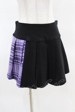 画像: KILL STAR / CATTLE PLEATED SKIRT S ブラック/ライラックタータン H-25-04-02-1011-SL-SK-KB-ZH