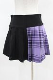 画像2: KILL STAR / CATTLE PLEATED SKIRT S ブラック/ライラックタータン H-25-04-02-1011-SL-SK-KB-ZH (2)