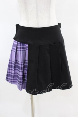 画像: KILL STAR / CATTLE PLEATED SKIRT S ブラック/ライラックタータン H-25-04-02-1012-SL-SK-KB-ZH