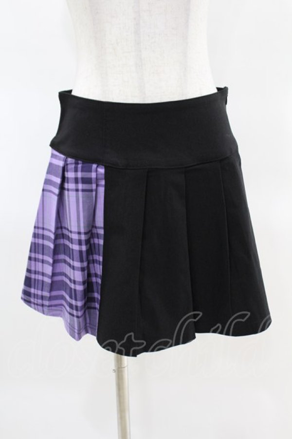 画像1: KILL STAR / CATTLE PLEATED SKIRT S ブラック/ライラックタータン H-25-04-02-1012-SL-SK-KB-ZH (1)