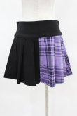 画像2: KILL STAR / CATTLE PLEATED SKIRT S ブラック/ライラックタータン H-25-04-02-1012-SL-SK-KB-ZH (2)
