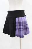 画像2: KILL STAR / CATTLE PLEATED SKIRT S ブラック/ライラックタータン H-25-04-02-1013-SL-SK-KB-ZH (2)