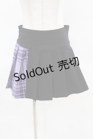 画像: KILL STAR / CATTLE PLEATED SKIRT XS ブラック/ライラックタータン H-25-04-02-1016-SL-SK-KB-OS
