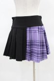 画像2: KILL STAR / CATTLE PLEATED SKIRT XS ブラック/ライラックタータン H-25-04-02-1016-SL-SK-KB-ZH (2)