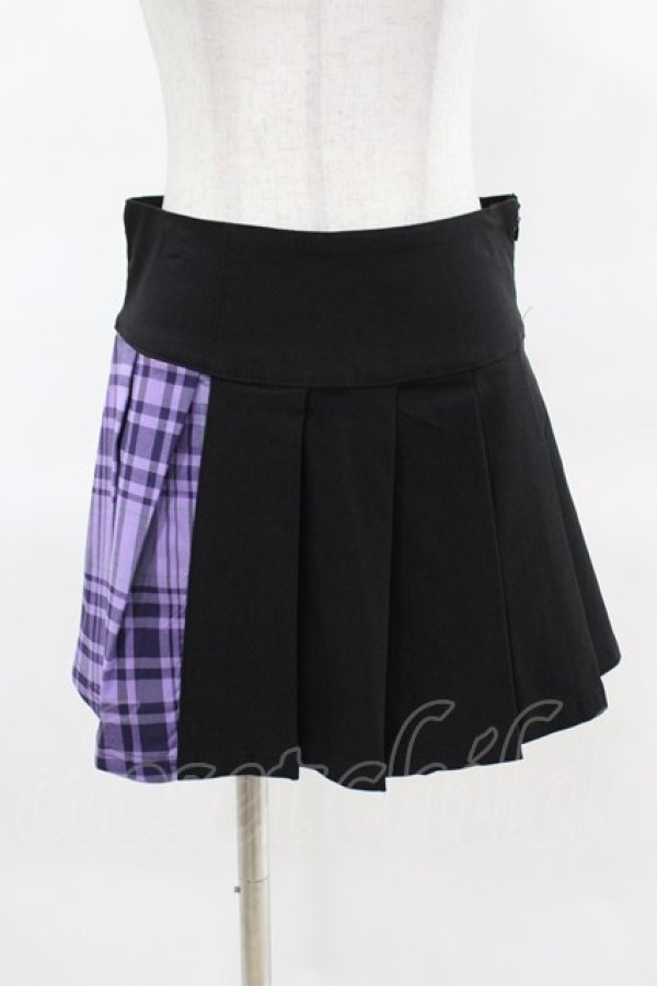画像1: KILL STAR / CATTLE PLEATED SKIRT XS ブラック/ライラックタータン H-25-04-02-1017-SL-SK-KB-ZH (1)