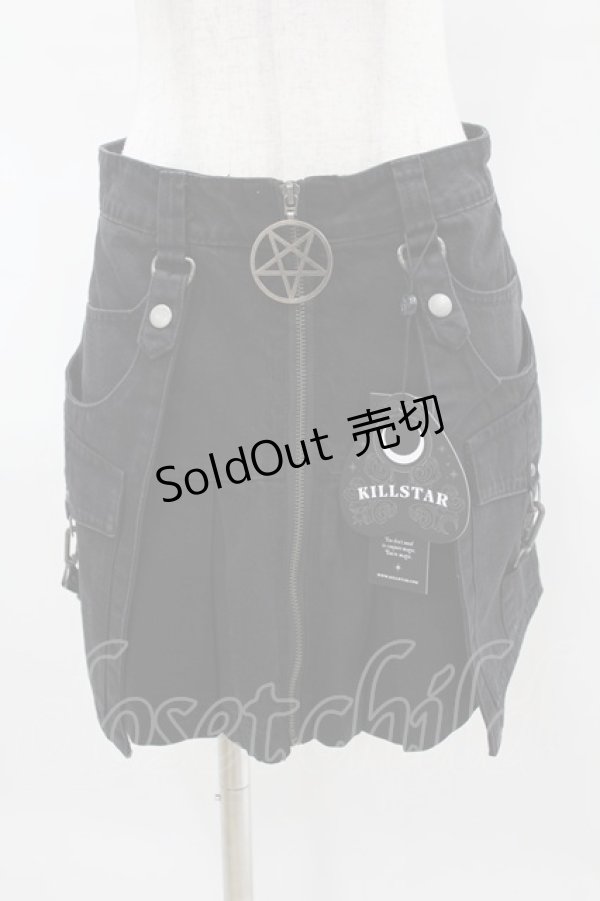 画像1: KILL STAR / GEIGER ZIP MINI SKIRT XS ブラック H-25-04-02-1022-SL-SK-KB-ZH (1)