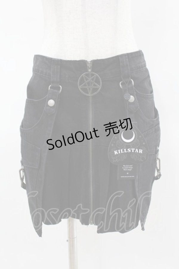 画像1: KILL STAR / GEIGER ZIP MINI SKIRT XS ブラック H-25-04-02-1023-SL-SK-KB-ZH (1)
