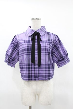 画像: KILL STAR / HAYEE RIBBON SHIRT L ライラックタータン H-25-04-02-1040-SL-BL-KB-ZH