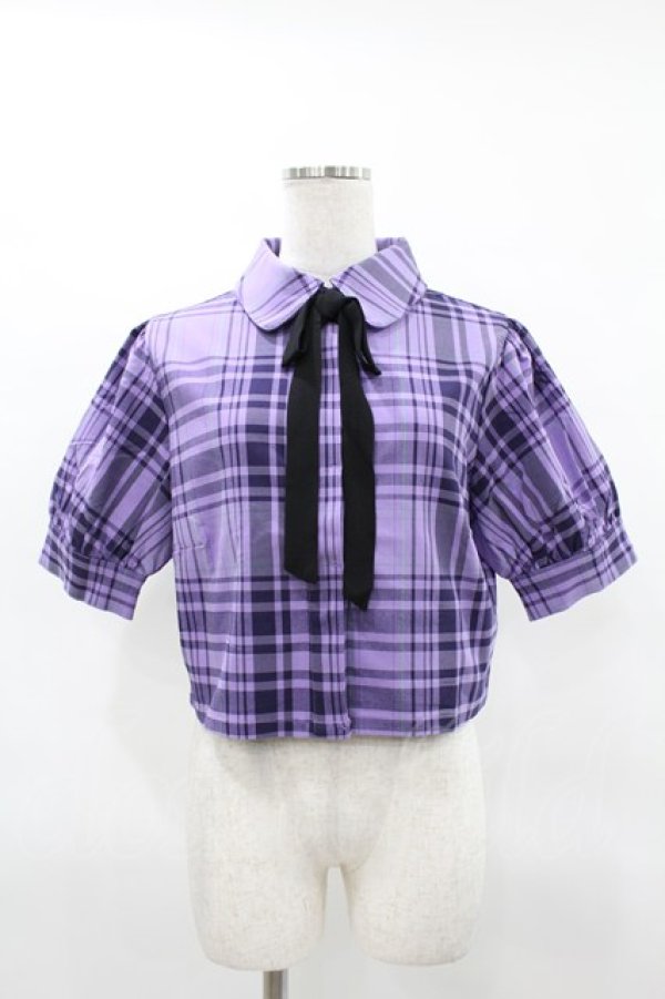 画像1: KILL STAR / HAYEE RIBBON SHIRT L ライラックタータン H-25-04-02-1040-SL-BL-KB-ZH (1)