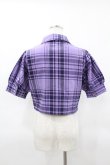 画像2: KILL STAR / HAYEE RIBBON SHIRT L ライラックタータン H-25-04-02-1040-SL-BL-KB-ZH (2)