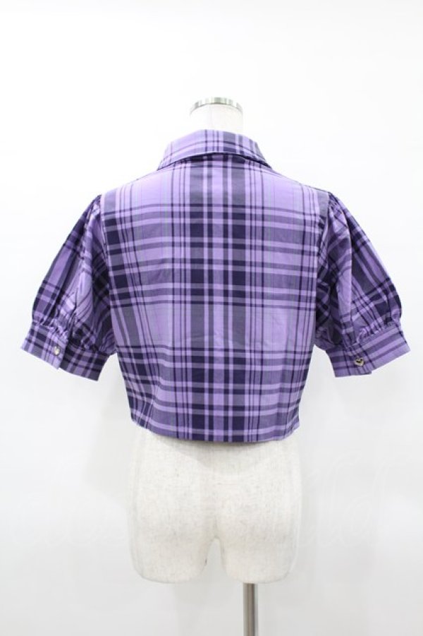 画像2: KILL STAR / HAYEE RIBBON SHIRT L ライラックタータン H-25-04-02-1040-SL-BL-KB-ZH (2)