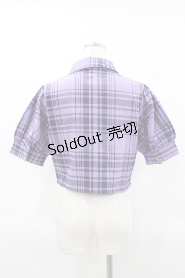 画像2: KILL STAR / HAYEE RIBBON SHIRT L ライラックタータン H-25-04-02-1040-SL-BL-KB-ZH (2)