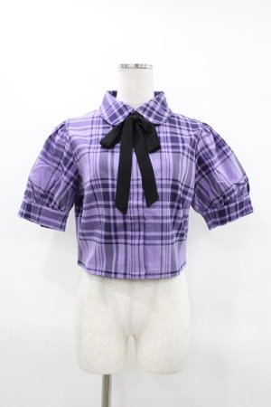 画像: KILL STAR / HAYEE RIBBON SHIRT M ライラックタータン H-25-04-02-1041-SL-BL-KB-ZH