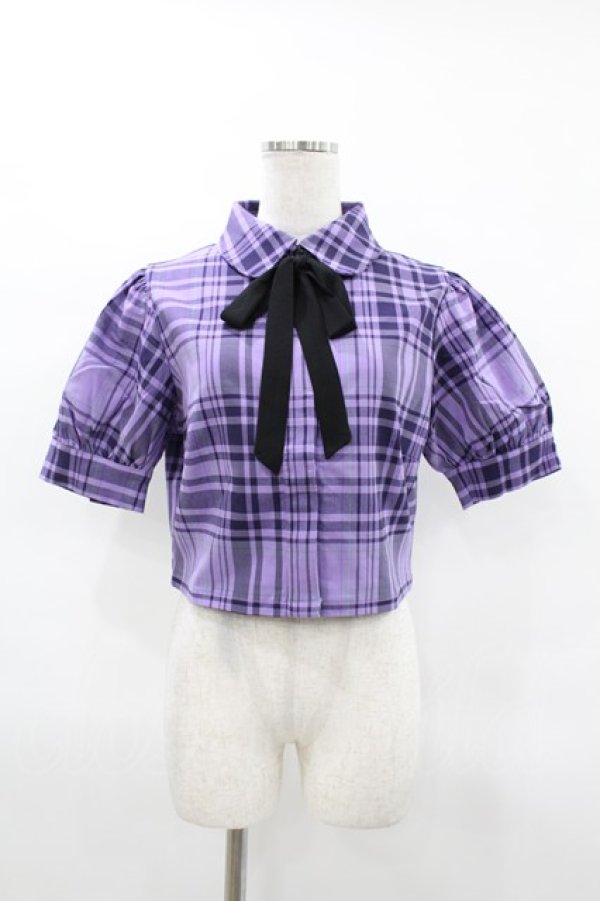 画像1: KILL STAR / HAYEE RIBBON SHIRT M ライラックタータン H-25-04-02-1041-SL-BL-KB-ZH (1)