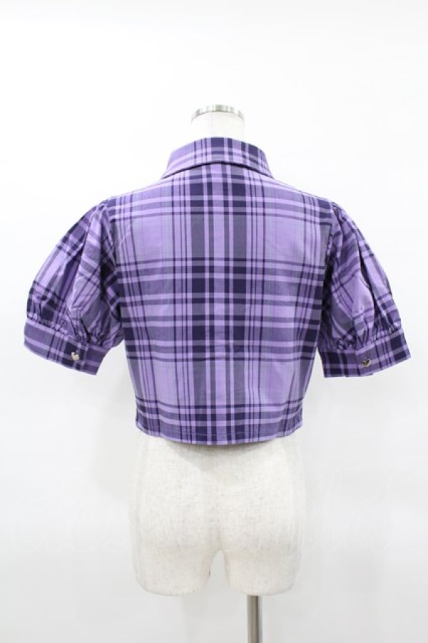 画像2: KILL STAR / HAYEE RIBBON SHIRT M ライラックタータン H-25-04-02-1041-SL-BL-KB-ZH (2)