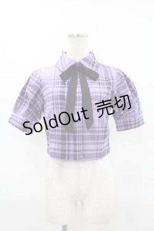 画像: KILL STAR / HAYEE RIBBON SHIRT XS ライラックタータン H-25-04-02-1042-SL-BL-KB-ZH