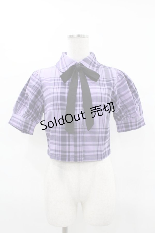 画像1: KILL STAR / HAYEE RIBBON SHIRT XS ライラックタータン H-25-04-02-1042-SL-BL-KB-ZH (1)