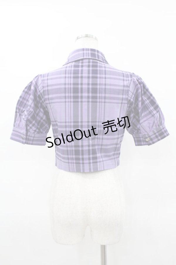 画像2: KILL STAR / HAYEE RIBBON SHIRT XS ライラックタータン H-25-04-02-1042-SL-BL-KB-ZH (2)