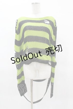 画像: KILL STAR / SLUGS N' SNAILS KNIT SWEATER L 黒×黄緑 H-25-04-02-1045-SL-TO-KB-ZH