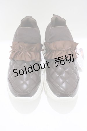 画像: m petit by misako / AMキティリボンスニーカー L ブラウン H-25-04-02-075-LO-SH-NS-ZH