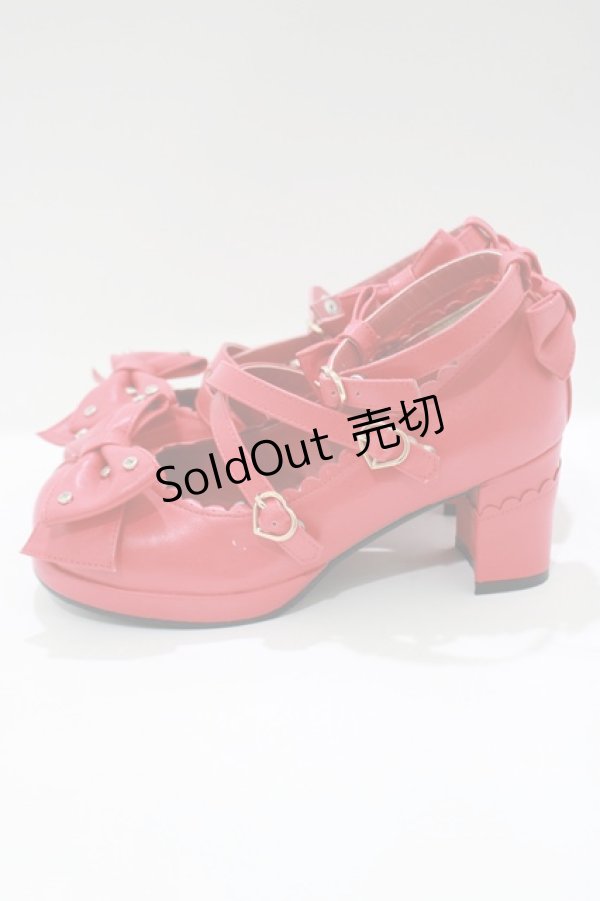 画像2: Angelic Pretty / 宝石リボンシューズ S レッド H-25-04-02-081-AP-SH-NS-ZH (2)