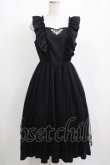 画像1: axes femme POETIQUE / トランプ刺繍エプロン風ワンピース M ブラック H-25-04-02-017-AX-OP-NS-ZH (1)