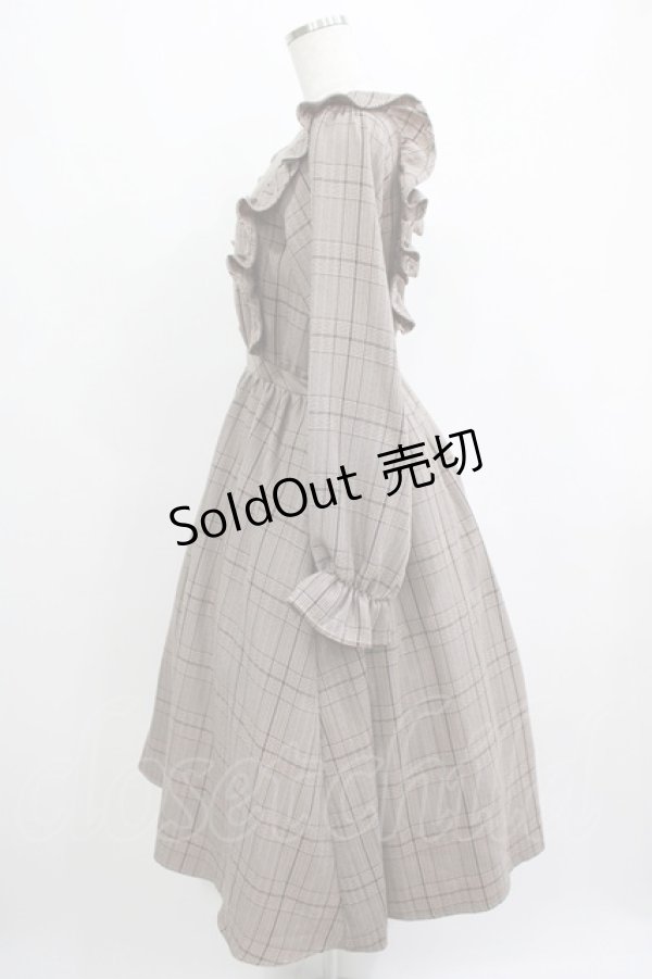画像2: m petit by misako / チェック長袖ワンピース M ブラウン H-25-04-02-019-LO-OP-NS-ZH (2)