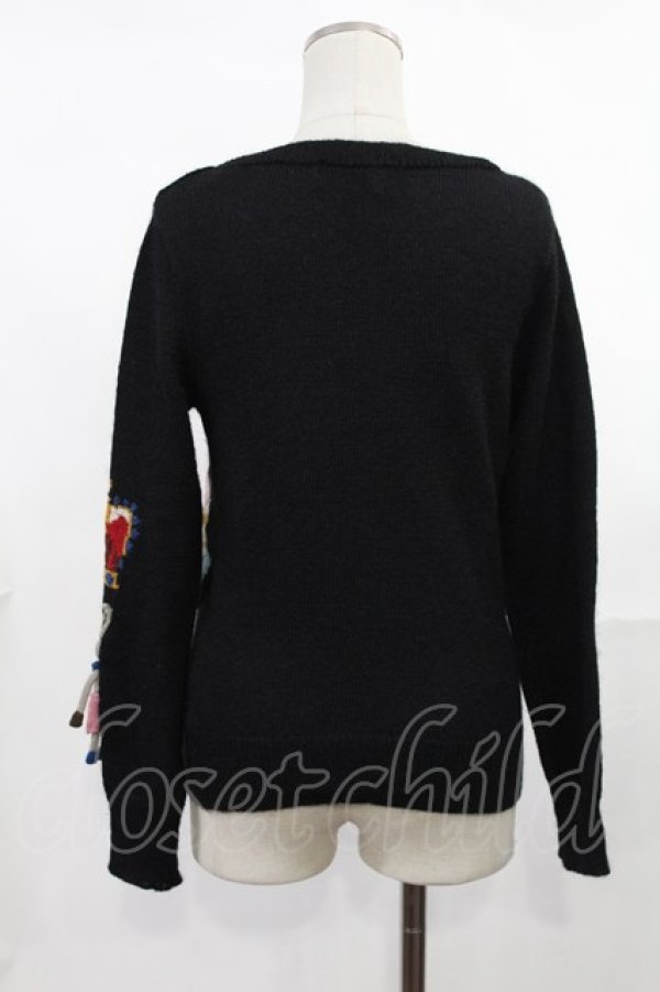 画像2: Jane Marple / おもちゃ編み込みニット  黒 H-25-04-03-1031-JM-TO-KB-ZT030 (2)