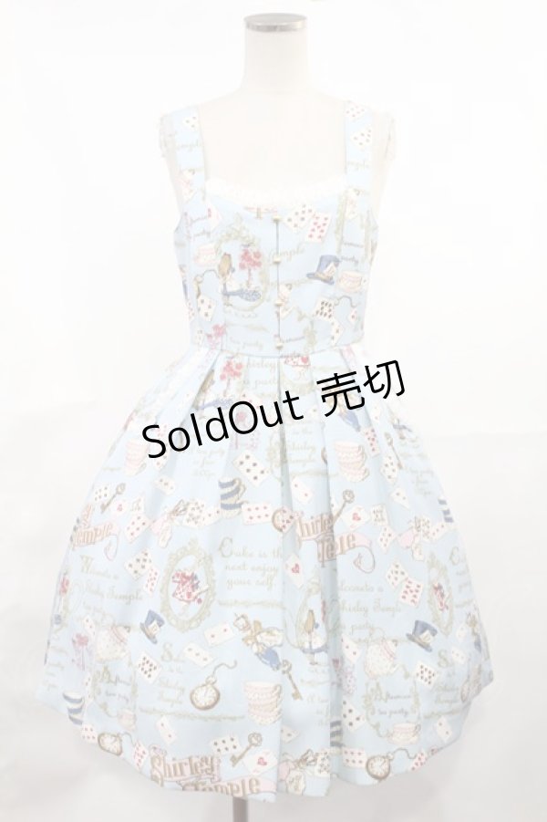 画像1: Shirley Temple / パーティーインビテーションカードベビードールジャンパースカート  サックス H-25-04-03-1005-ET-OP-KB-ZH (1)