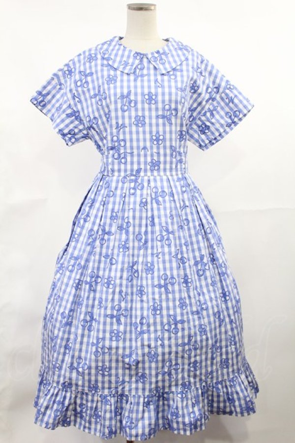 画像1: Jane Marple / Picnic cloth joyfulドレス M ブルー H-25-04-03-1009-JM-OP-KB-ZH (1)